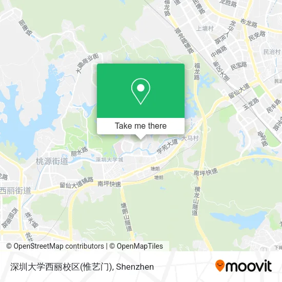 深圳大学西丽校区(惟艺门) map