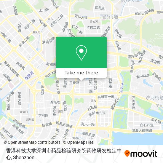 香港科技大学深圳市药品检验研究院药物研发检定中心 map