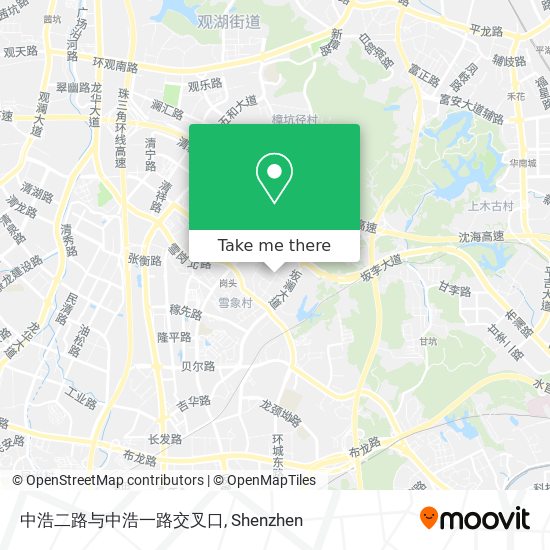 中浩二路与中浩一路交叉口 map