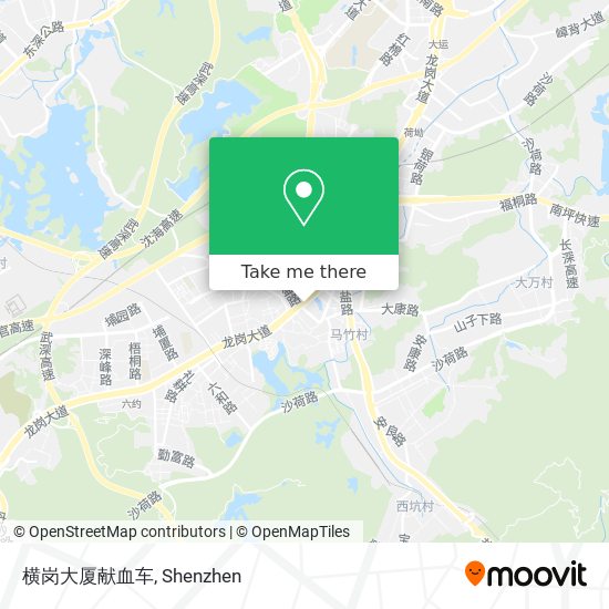 横岗大厦献血车 map