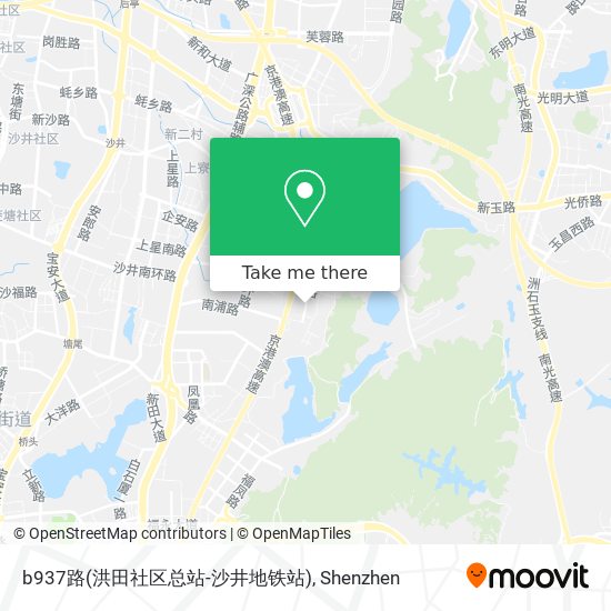 b937路(洪田社区总站-沙井地铁站) map