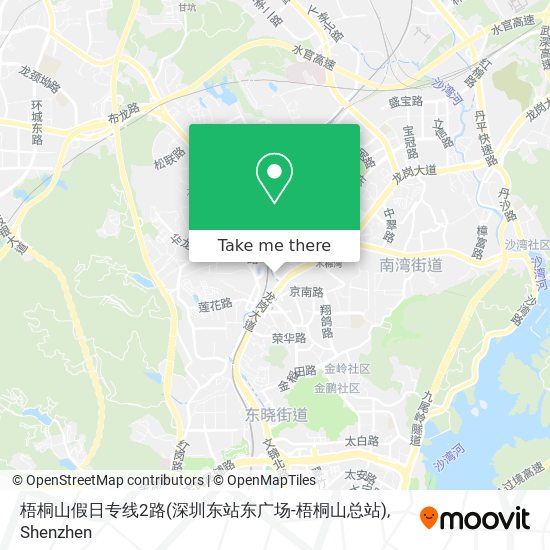 梧桐山假日专线2路(深圳东站东广场-梧桐山总站) map
