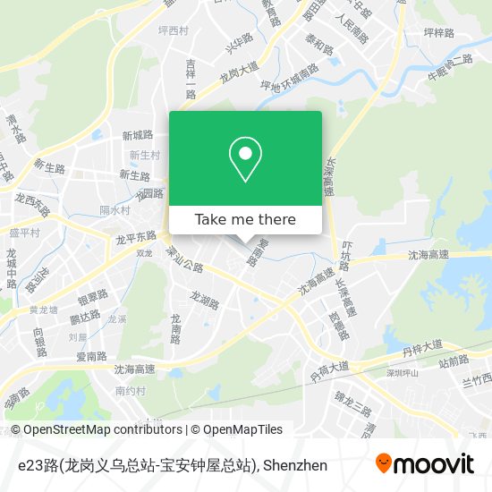 e23路(龙岗义乌总站-宝安钟屋总站) map