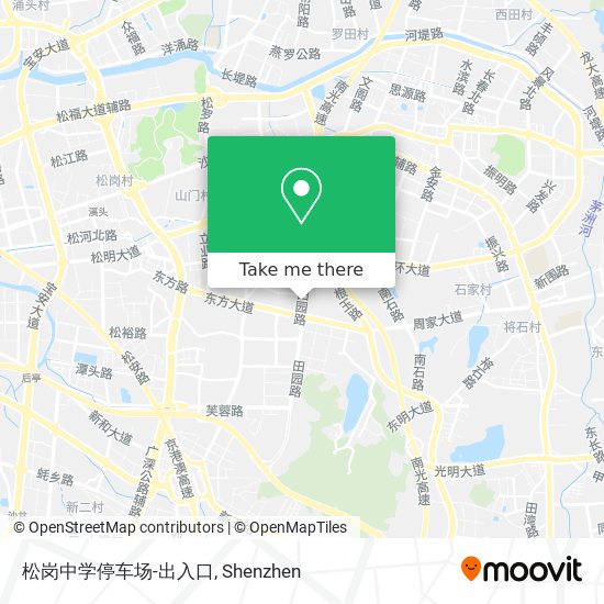 松岗中学停车场-出入口 map