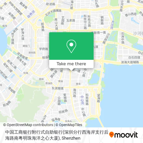 中国工商银行附行式自助银行(深圳分行西海岸支行后海路南粤明珠海洋之心大厦) map