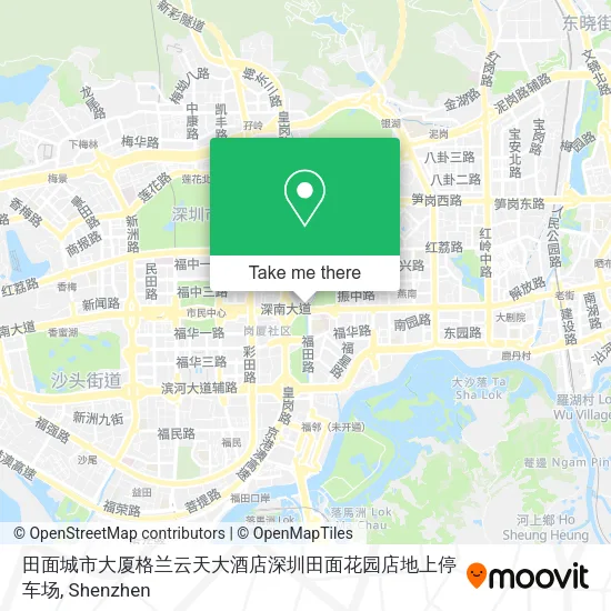 田面城市大厦格兰云天大酒店深圳田面花园店地上停车场 map