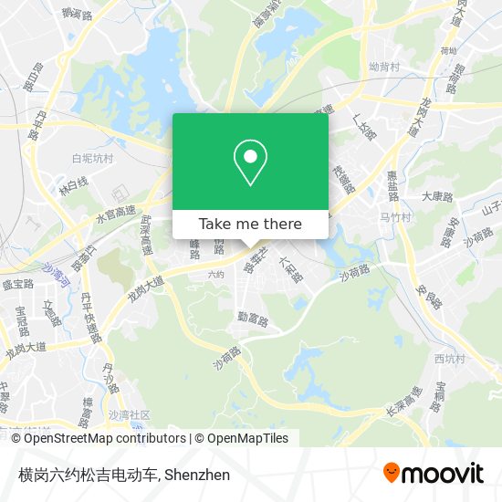 横岗六约松吉电动车 map