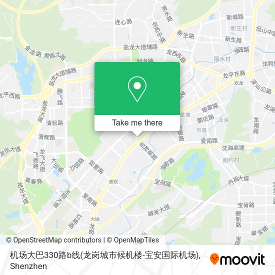 机场大巴330路b线(龙岗城市候机楼-宝安国际机场) map
