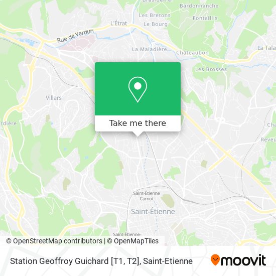 Station Geoffroy Guichard [T1, T2] map
