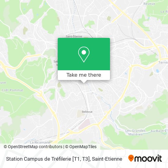 Mapa Station Campus de Tréfilerie [T1, T3]