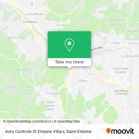 Auto Controle St Etienne Villars map