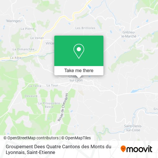 Mapa Groupement Dees Quatre Cantons des Monts du Lyonnais