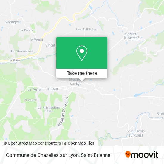 Commune de Chazelles sur Lyon map