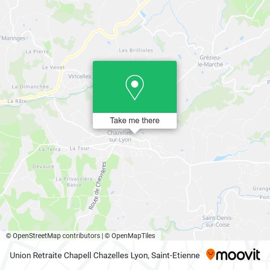 Union Retraite Chapell Chazelles Lyon map