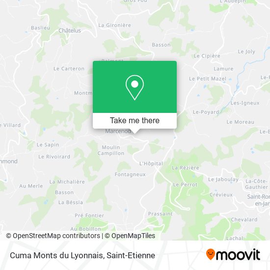 Cuma Monts du Lyonnais map