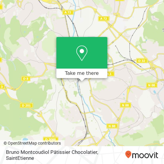 Bruno Montcoudiol Pâtissier Chocolatier map