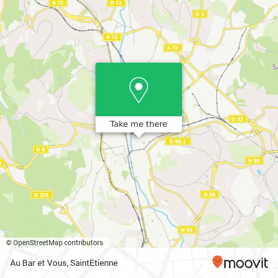Mapa Au Bar et Vous, 5 Rue du Jeu de l'Arc 42000 Saint-Étienne