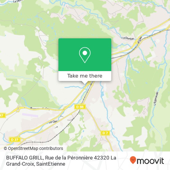 Mapa BUFFALO GRILL, Rue de la Péronnière 42320 La Grand-Croix