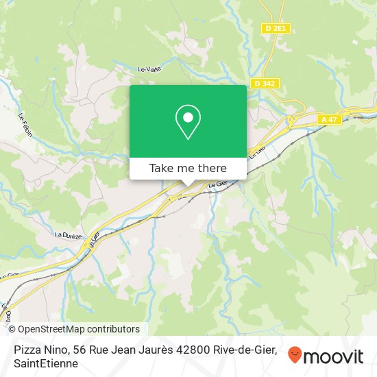 Mapa Pizza Nino, 56 Rue Jean Jaurès 42800 Rive-de-Gier