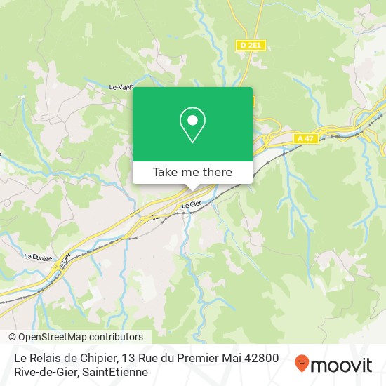 Mapa Le Relais de Chipier, 13 Rue du Premier Mai 42800 Rive-de-Gier