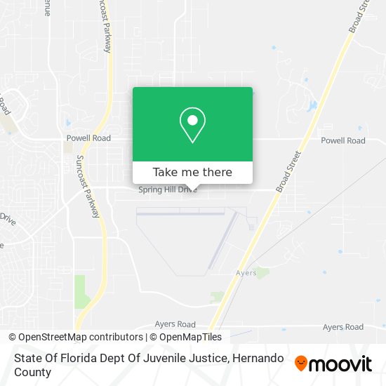 State Of Florida Dept Of Juvenile Justice map
