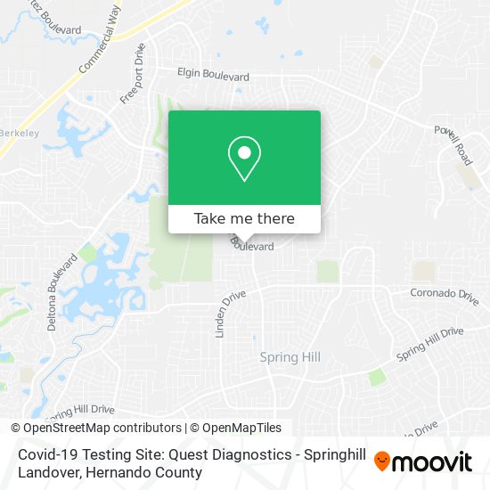 Covid-19 Testing Site: Quest Diagnostics - Springhill Landover map