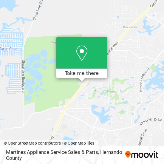 Martinez Appliance Service Sales & Parts map