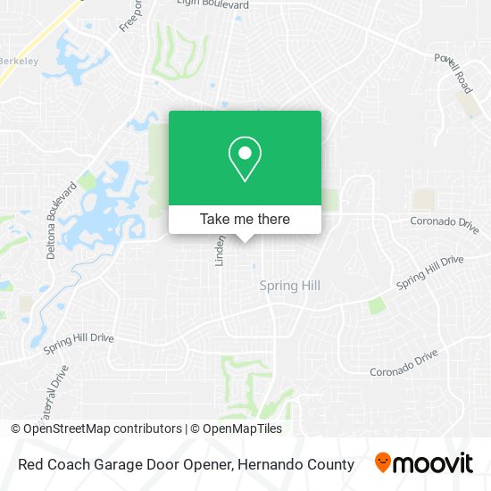 Mapa de Red Coach Garage Door Opener