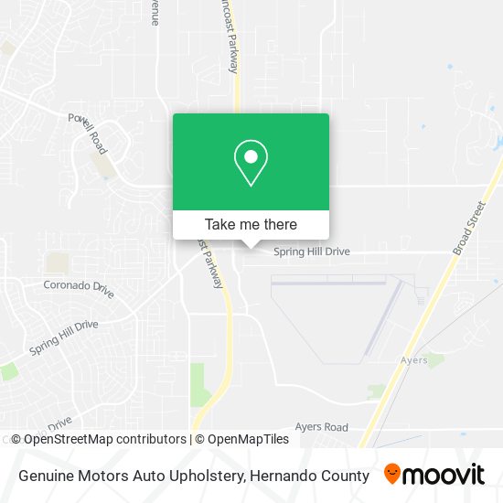 Mapa de Genuine Motors Auto Upholstery