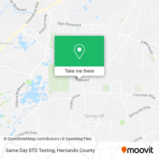 Mapa de Same Day STD Testing