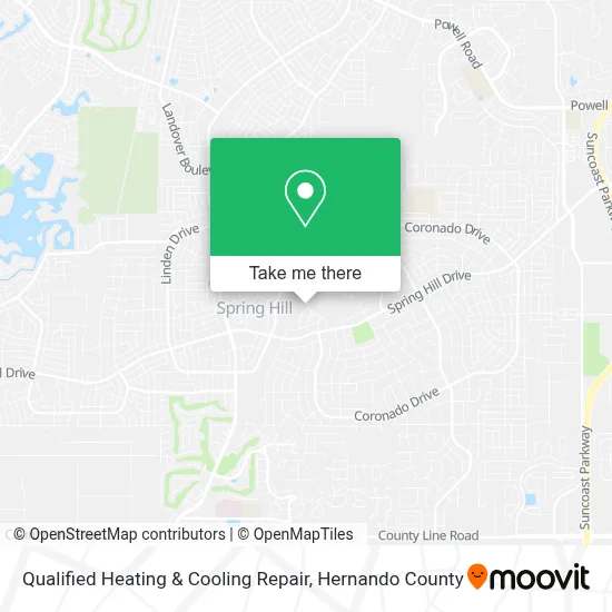 Qualified Heating & Cooling Repair map
