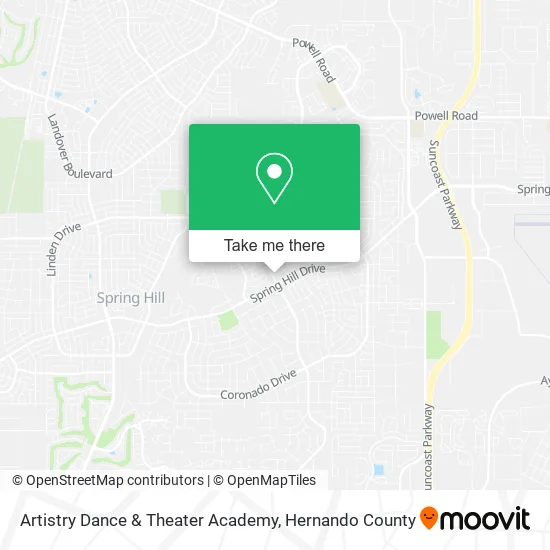 Mapa de Artistry Dance & Theater Academy