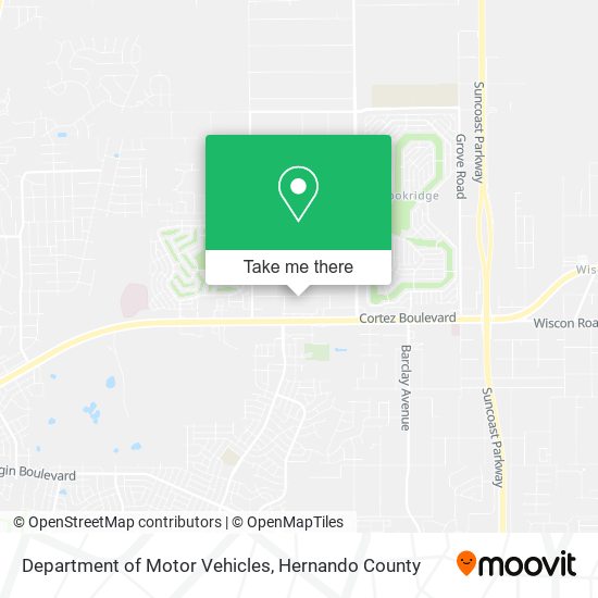 Department of Motor Vehicles map