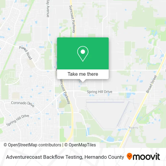 Adventurecoast Backflow Testing map