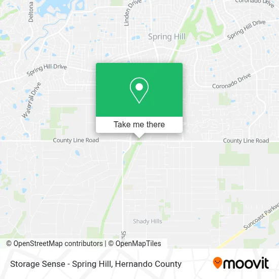 Storage Sense - Spring Hill map