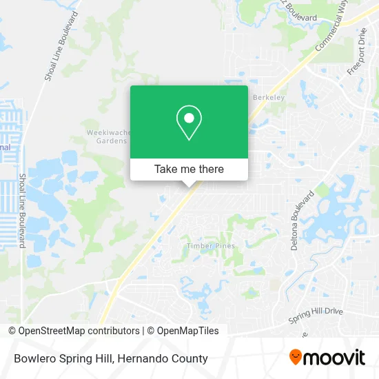 Bowlero Spring Hill map