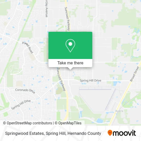 Springwood Estates, Spring Hill map