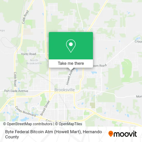 Byte Federal Bitcoin Atm (Howell Mart) map