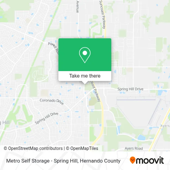 Metro Self Storage - Spring Hill map