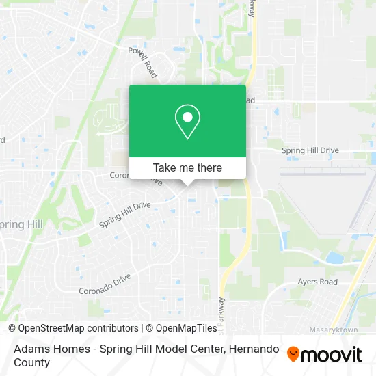 Adams Homes - Spring Hill Model Center map