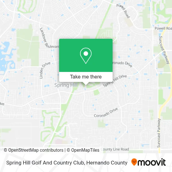 Spring Hill Golf And Country Club map