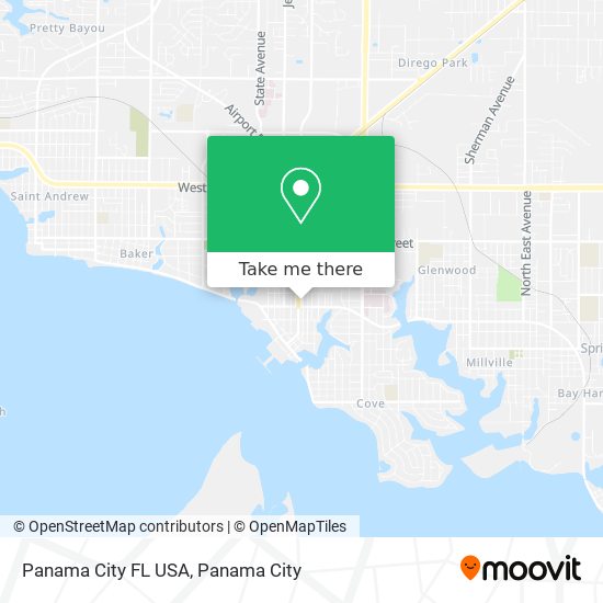 Panama City FL USA map