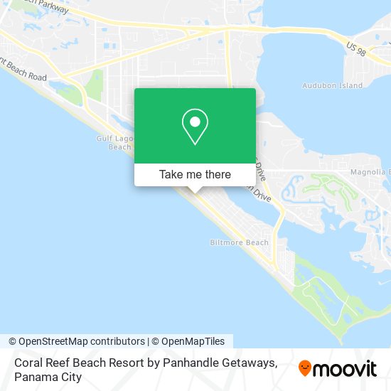 Coral Reef Beach Resort by Panhandle Getaways map