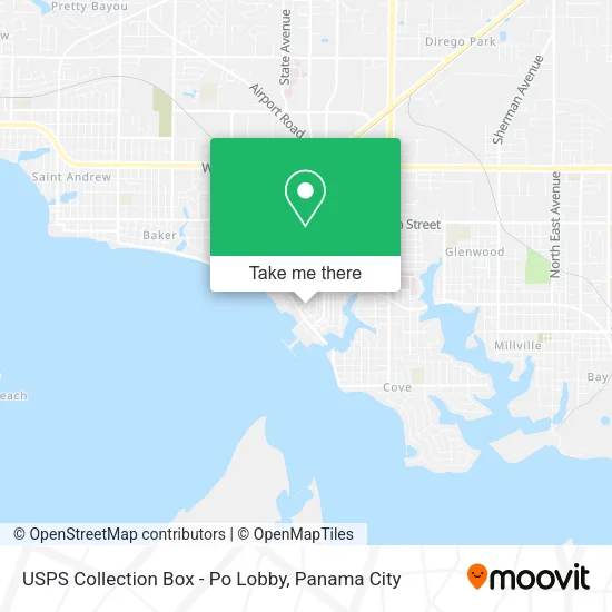 Mapa de USPS Collection Box - Po Lobby