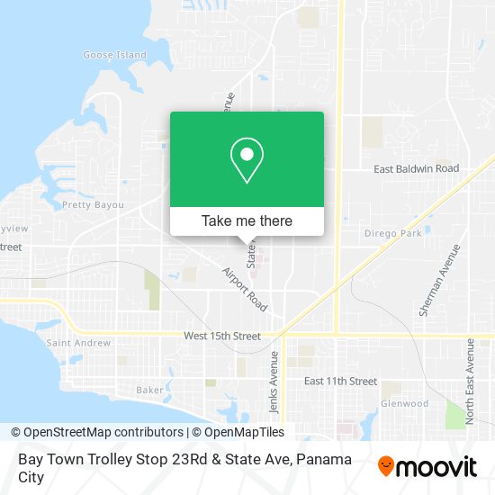 Bay Town Trolley Stop 23Rd & State Ave map