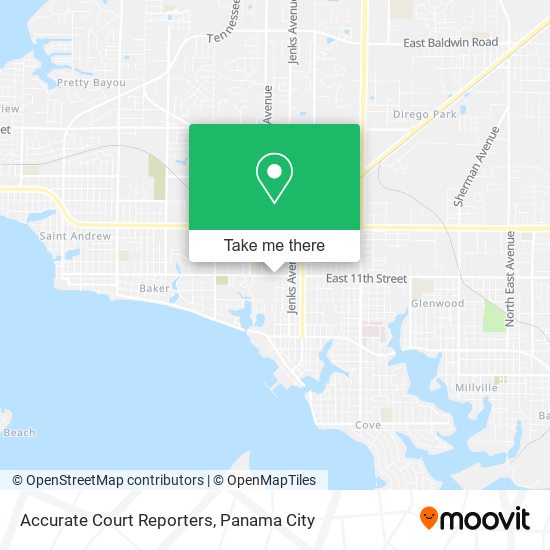 Accurate Court Reporters map