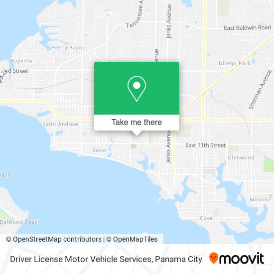 Driver License Motor Vehicle Services map