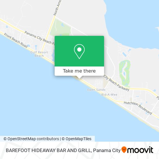 BAREFOOT HIDEAWAY BAR AND GRILL map