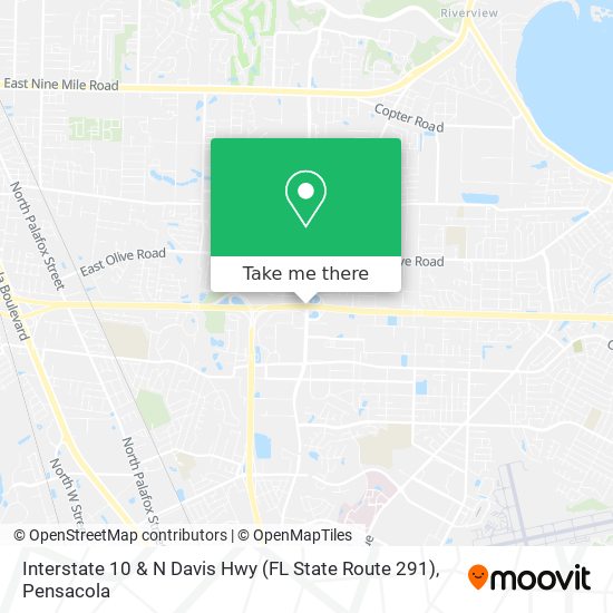 Interstate 10 & N Davis Hwy (FL State Route 291) map