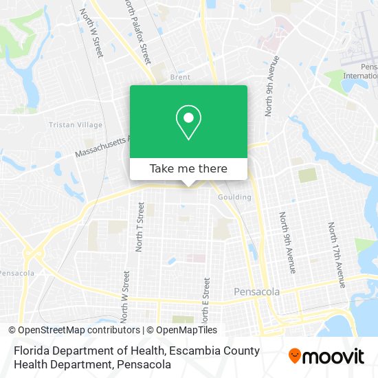 Mapa de Florida Department of Health, Escambia County Health Department